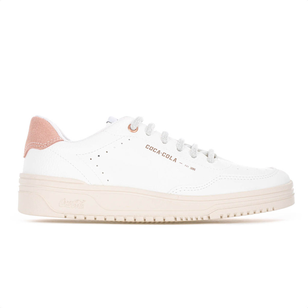 Tênis Coca Cola Charm Town Off White e Rose - Feminino