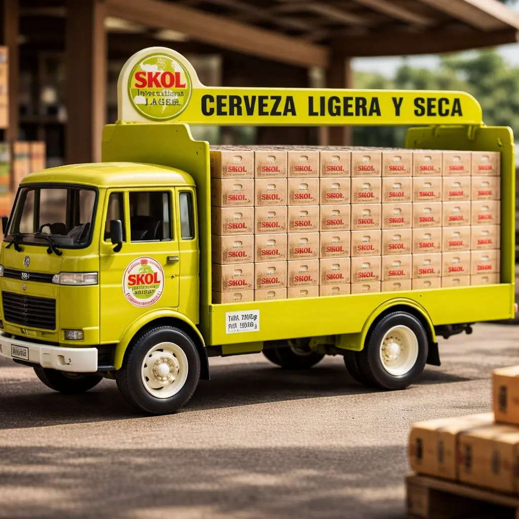 Miniatura Caminhão Barreiros Azor Skol Cerveja 1:43 Ixo Verde-limão