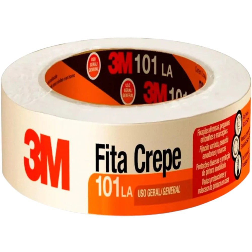 Fita crepe adesiva para uso geral 48 mm x 50 m - 101 LA - 3M em Oferta na Shopee