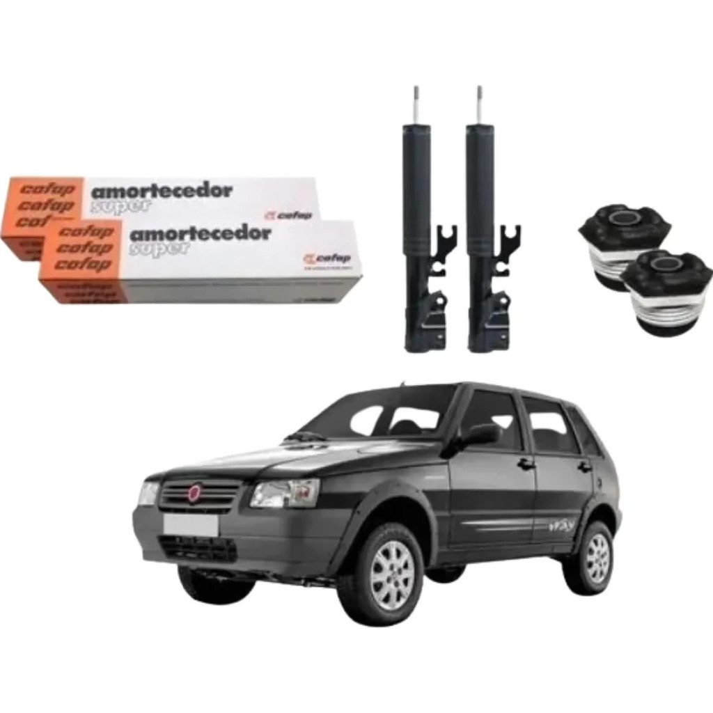 Kit 2 Amortecedores Traseiro Cofap Original Fiat Uno Way 2008 a 2013 + Coxin