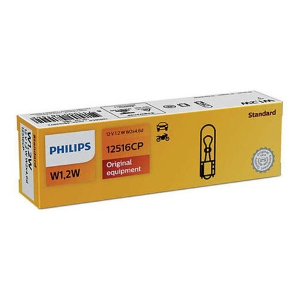 Kit Com 7 Lâmpada Philips Esmagadinha W1.2w 12v W2x4.6d Para Luz Painel