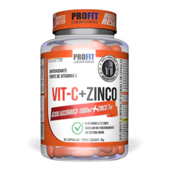 Vitamina C 1000mg + Zinco 7mg ProFit Imunidade e Ação Antioxidante 60 Cápsulas