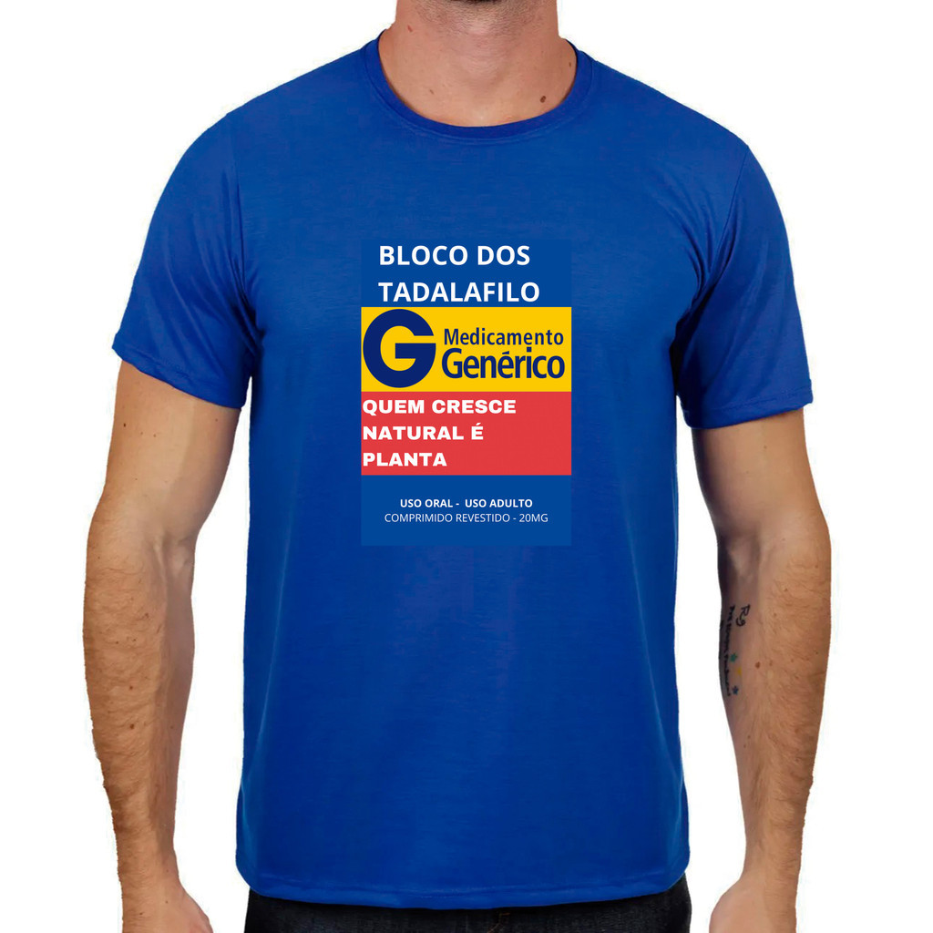 Camiseta Carnaval Tadalafilo Bloquinho Abada Carna 2025 Humor Remedio Algodão Premium P AO PLUS SIZE