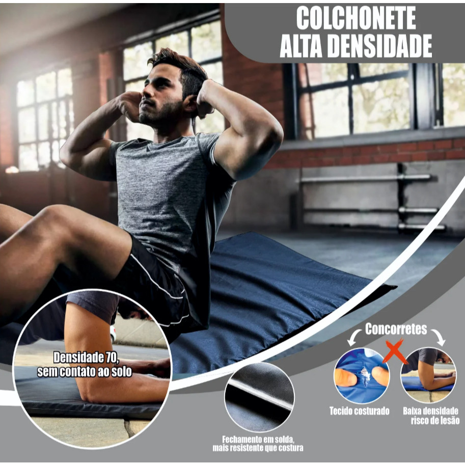 Colchonete Profissional Alta Densidade Exercícios Ginástica treino tapete yoga colchão impermeável
