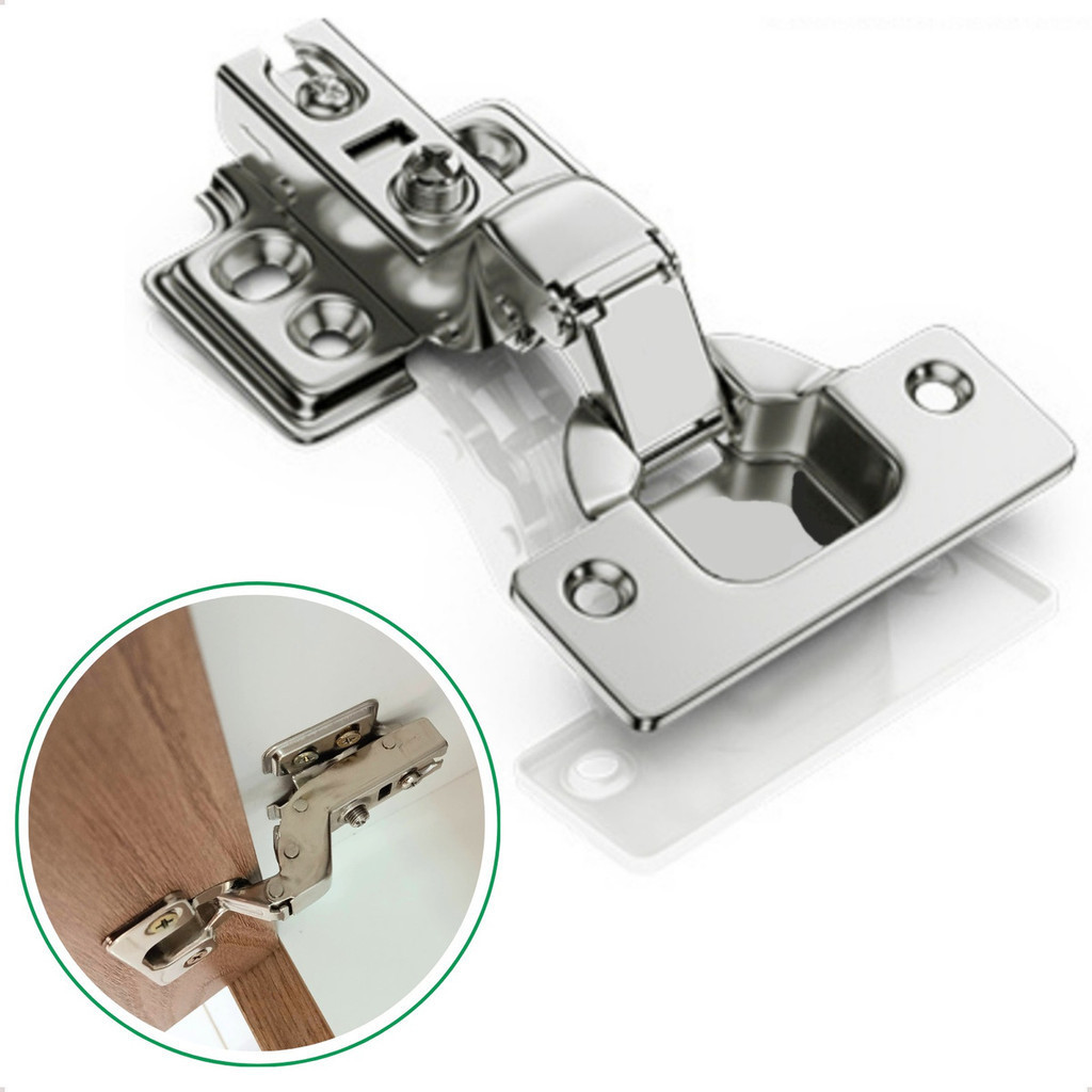 Kit 10 Dobradiça 35mm Super Curva De Embutir Com Amortecedor em Oferta na Shopee