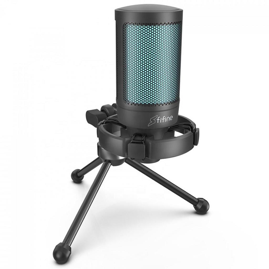 Microfone Gamer Condensador Fifine SuperFrame Edition SFM2, USB, RGB, Black em Oferta na Shopee