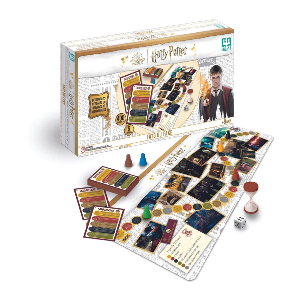 Jogo de Tabuleiro Interativo Estratégia Fato ou Fake Harry Potter NIG