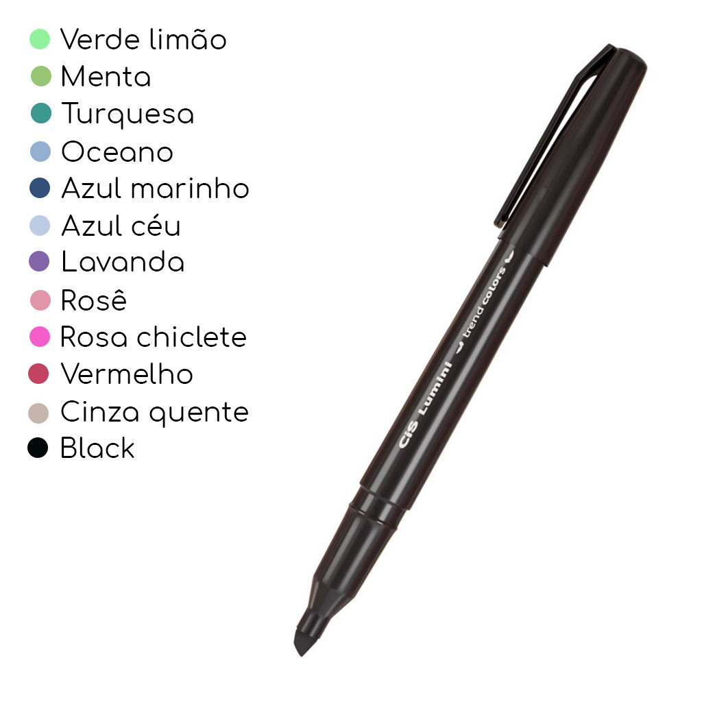 Marca texto CIS LUMINI Trend Colors - UNIDADE em Oferta na Shopee