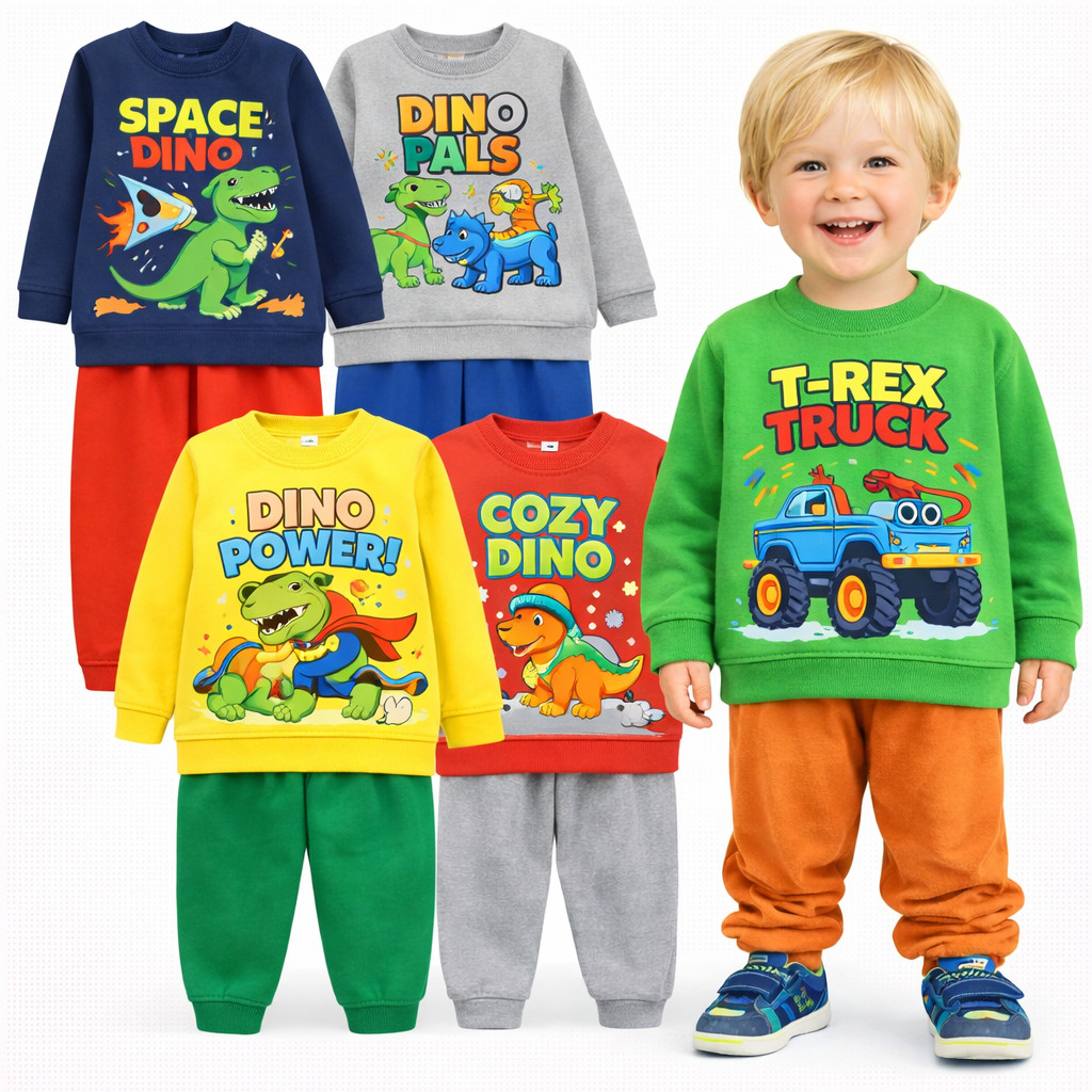 Kit Sortido 2 ou 4 Peças Moletom Infantil Menino Inverno Frio Conjuntos de Moletom Infantil Masculino Inverno- Flanelado