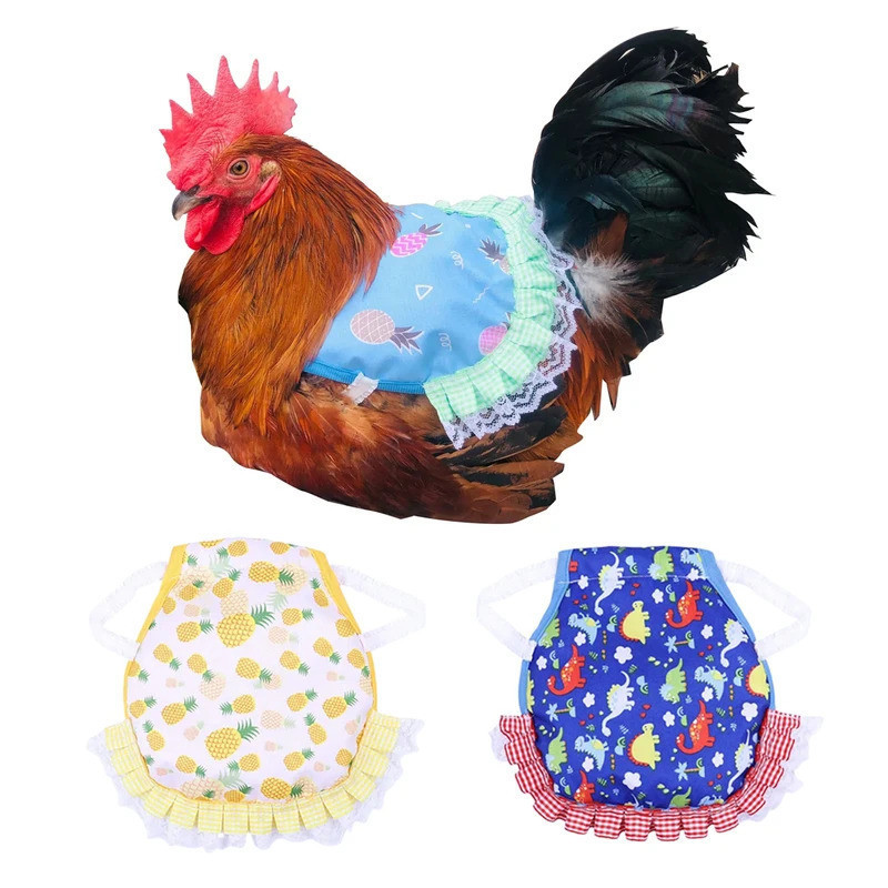 1Pc Ajustável Frango Sela Avental Protetor De Penas Dupla Camada Galinha Volta Pet Pássaros Arnês Colete Aves Suprimento