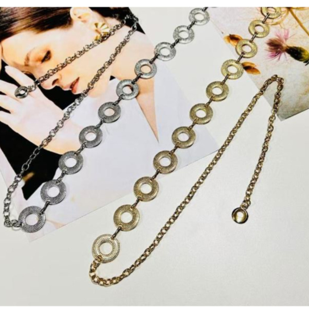 Corrente Moda Cinto Dourado Prata Estiloso Acessório Feminino Moda InfluencerLQZ6-1