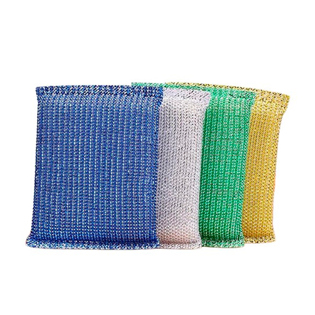 Kit 4 Esponja multiuso Almofada Limpeza Fibra Alumínio Grelha Panela churrasqueira Assadeira Cozinha