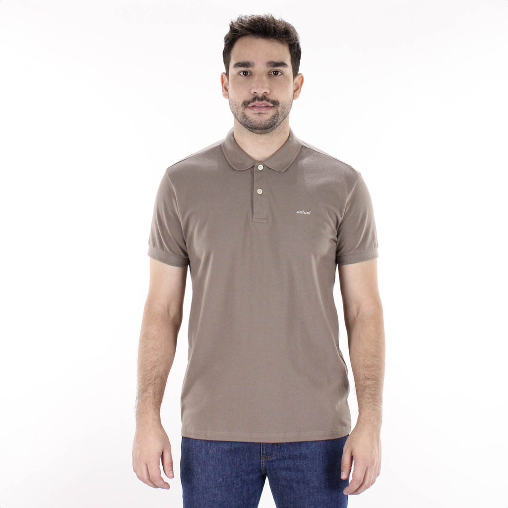 Camiseta Polo Colcci 03115 Marrom Wolf - Masculino