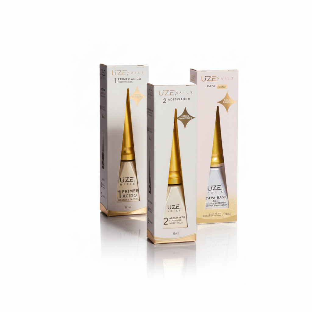 Detalhes do Kit Uze Nails Passo 1, Passo 2 e Capa Base Clear  – Preparação e Blindagem Profissional