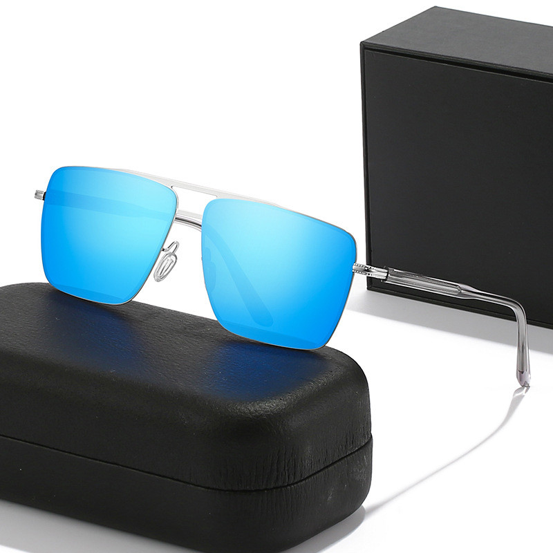 oculos de sol masculino Novos óculos de sol de Metal feixe duplo óculos masculinos 8600 náilon quadrado condução óculos