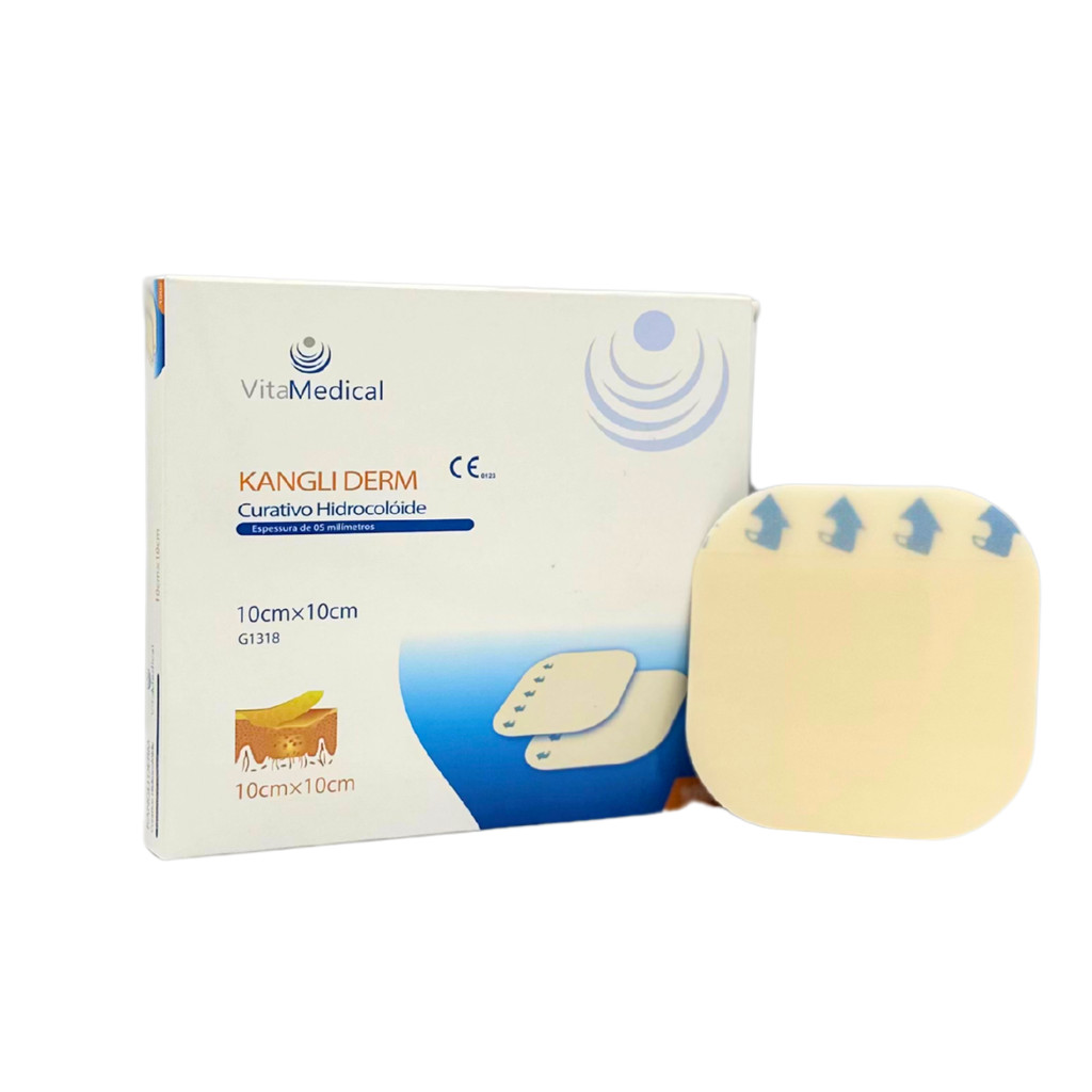 Curativo De Hidrocoloide Caixa C/10 Unidades 10X10Cm Kangli Derm Tratamento Feridas Escaras