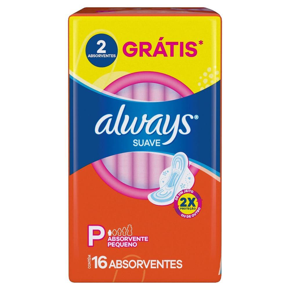 ABSORVENTE ALWAYS SUPER PROTEÇÃO SUAVE COM ABAS 16 UNIDADES em Oferta na Shopee