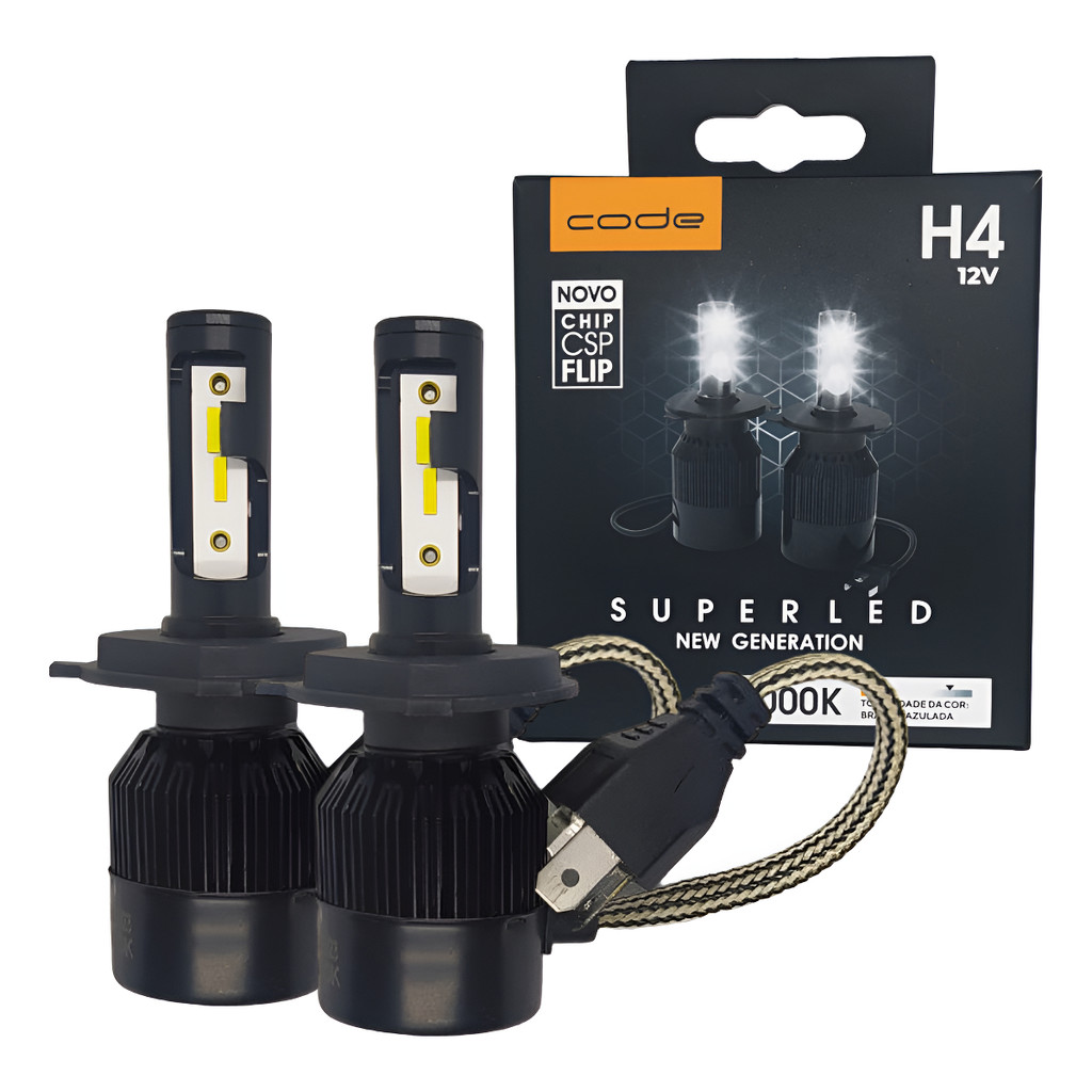 Par Lâmpada Super Led H4 Tipo Xenon 8000K Lampada Automotiva em Oferta na Shopee