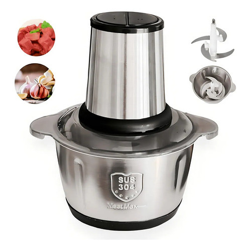 Processador  De Alimentos Elétrico Picador De 2 Litros Inox Prata 110v pratico