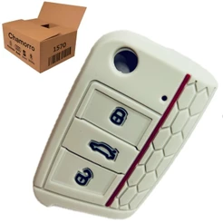 Capa De Silicone Branco Chave Canivete Vw Polo Virtus T-cross Nivus 6EA087012A