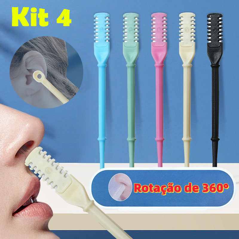 Aparador de Pelos do Nariz 2 em 1 com Rotação 360° e Colher de Ouvido | Cortador Dupla Face Manual para Higiene Pessoal em Oferta na Shopee