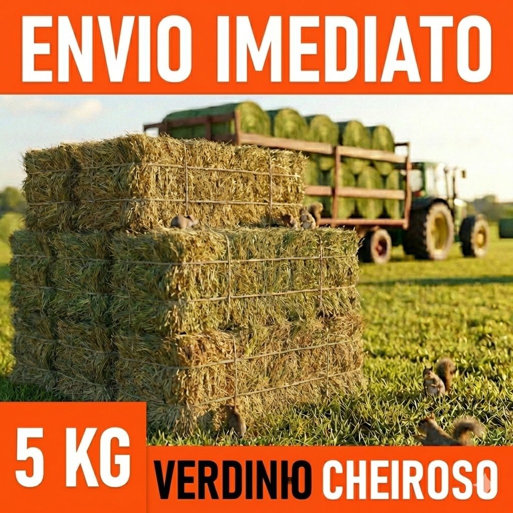 5 kg de Feno Premium – Natural, Verdinho e Cheiroso - Envio Imediato