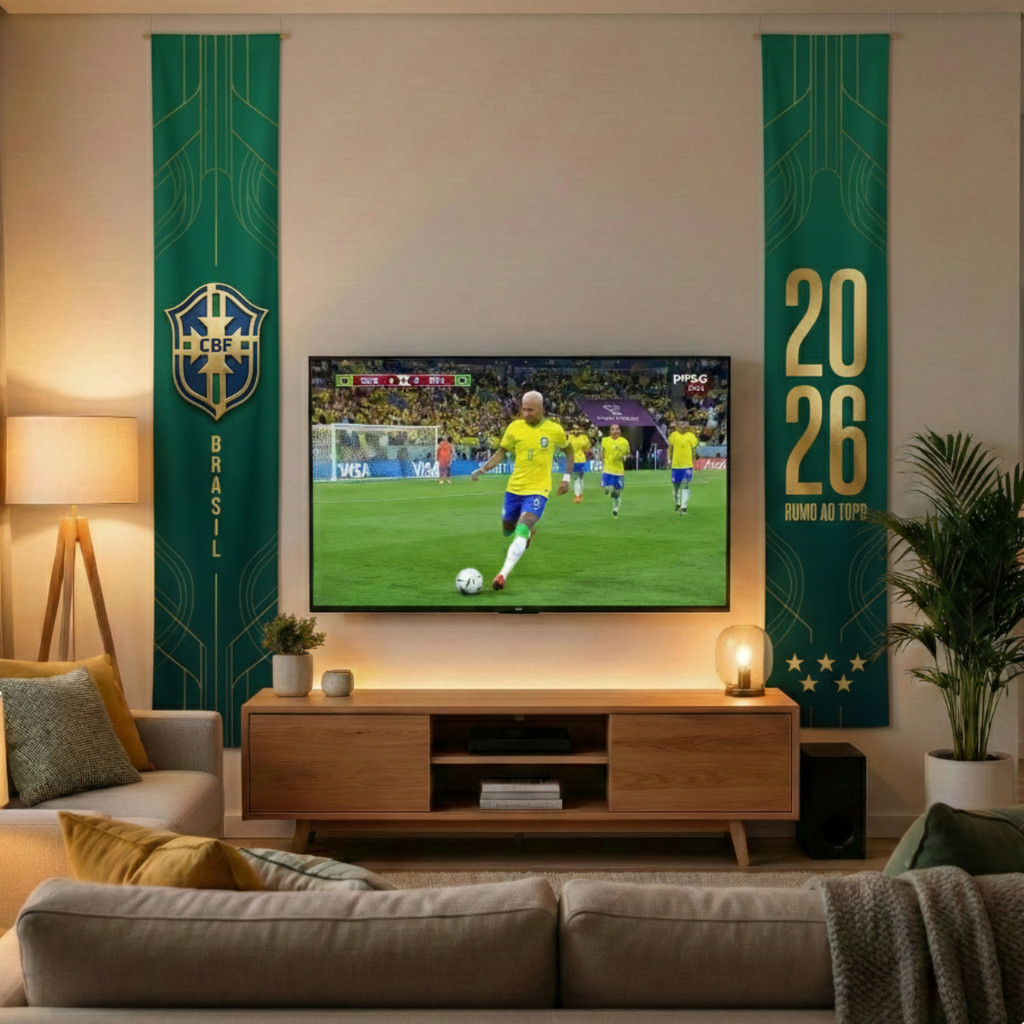 Kit Faixas Premium Brasil Decoração Painel Copa 2026