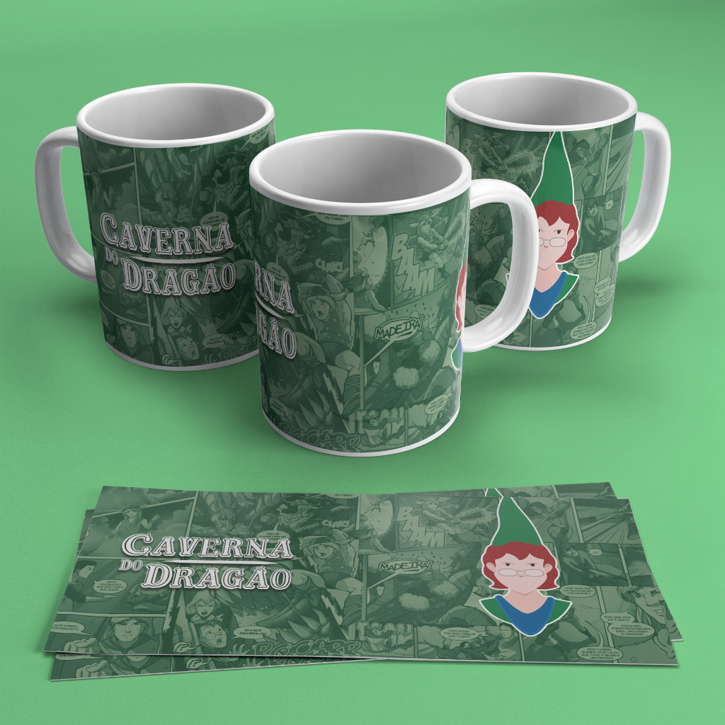 Caneca Caverna do Dragão Mestre dos Magos Bobby Hank Diana Uni Vingador Tiamat Presto Eric Sheila