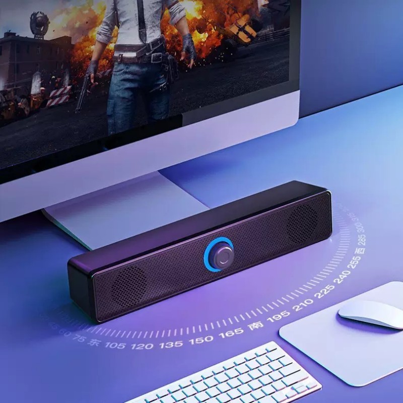 Caixa de Som PC TV Celular P2 e USB Com Fio Plug & Play Design Compacto