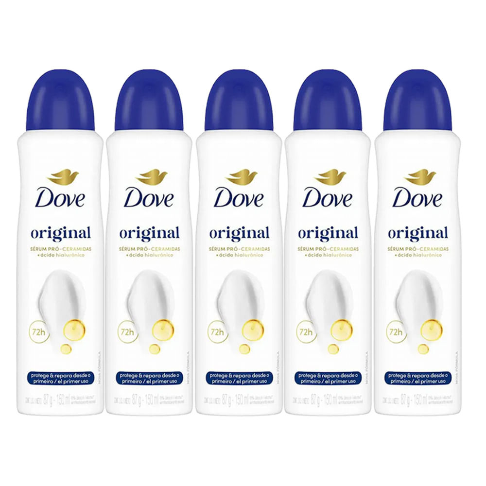 Kit Desodorante Aerosol Dove Original 150ml - 5 unidades