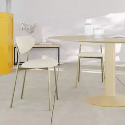 Conjunto 6 Cadeiras de Jantar Abby Tecido Boucle Est.Champ