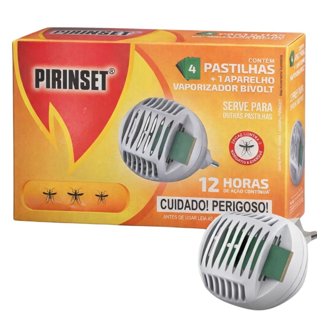Aparelho Repelente Mosquitos Elétrico Pirinset + 4 Pastilhas em Oferta na Shopee