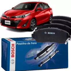 Jogo Pastilha Freio Bosch Original Dianteiro Yaris 1.3 1.5 2018 Em Diante