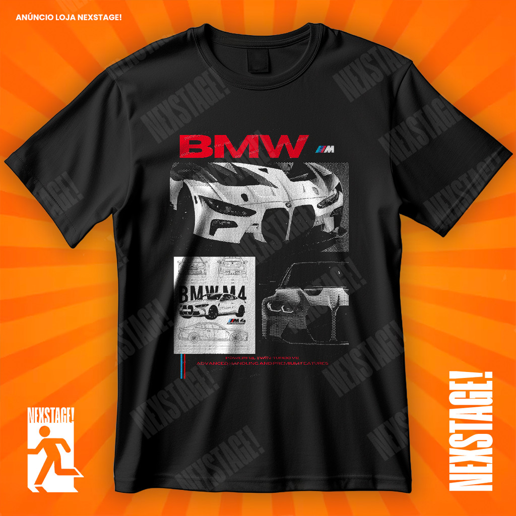 Camiseta BMW M4 Carro Esportivo Luxo Blusa De Carro Veículo Style Camisa 100% Algodão Adulto Plus Size Infantil