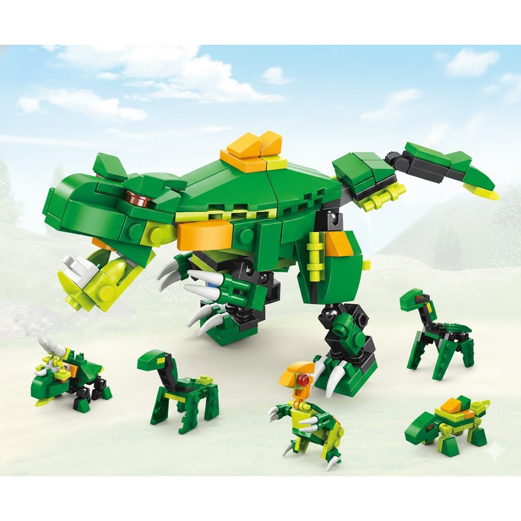【PRONTA ENTREGA】Kit Bricks 6 em 1 Robô SWAT Trem Infantil Compatível Lego Brinquedo Criativo