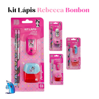 KIT LÁPIS REBECCA BONBON 2 LÁPIS + 1 APONTADOR + 1 BORRACHA SKY PAPER em Oferta na Shopee
