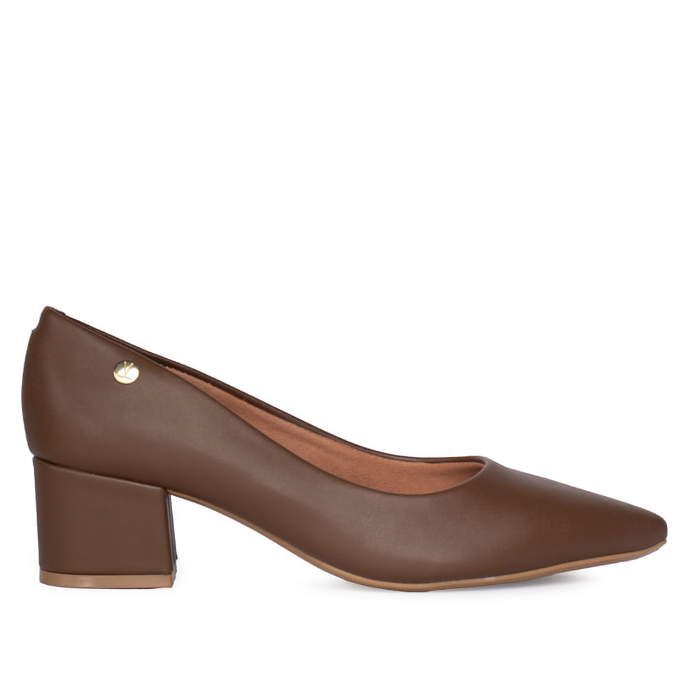 Scarpin Feminino Vizzano Bico Fino Salto Médio Capuccino em Oferta na Shopee