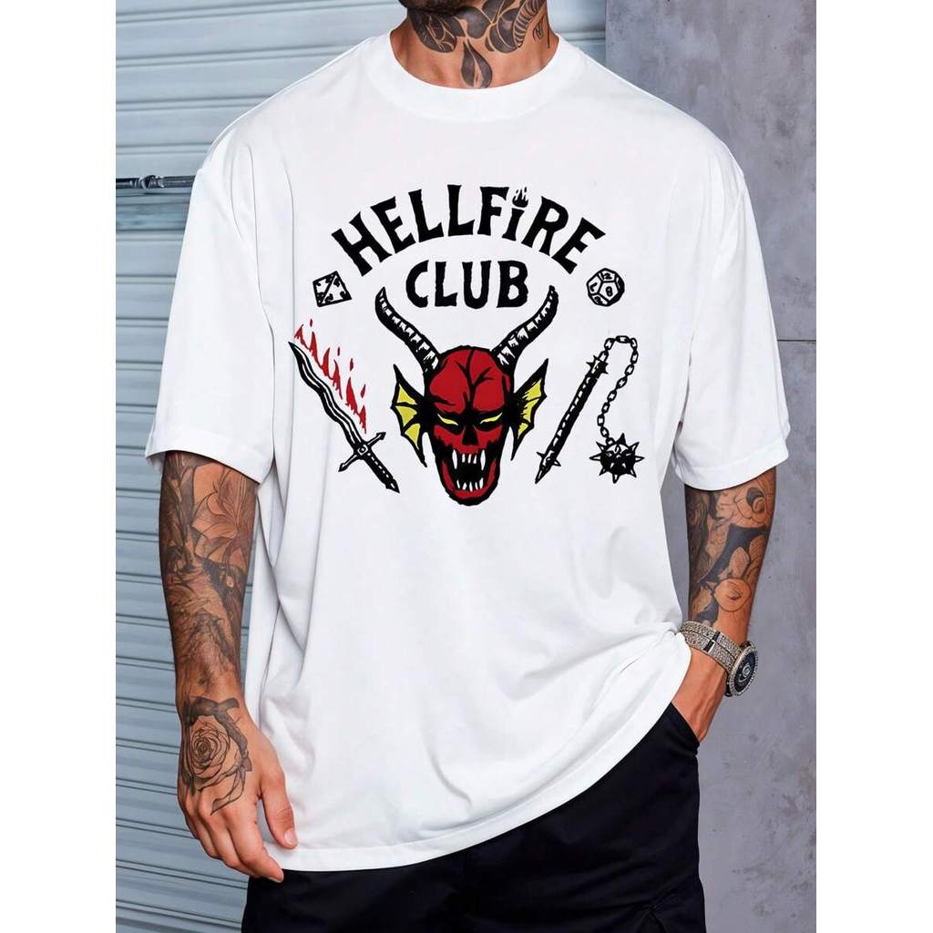 Camiseta Hellfire Club Camisa Street Demon Blusa Unissex Masculino Feminino 100% Algodão Streetwear