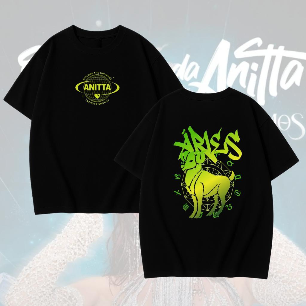 Camiseta Signo de Áries - Ensaios da Anitta 2026 - Blusa 100% Algodão Unissex e Baby look