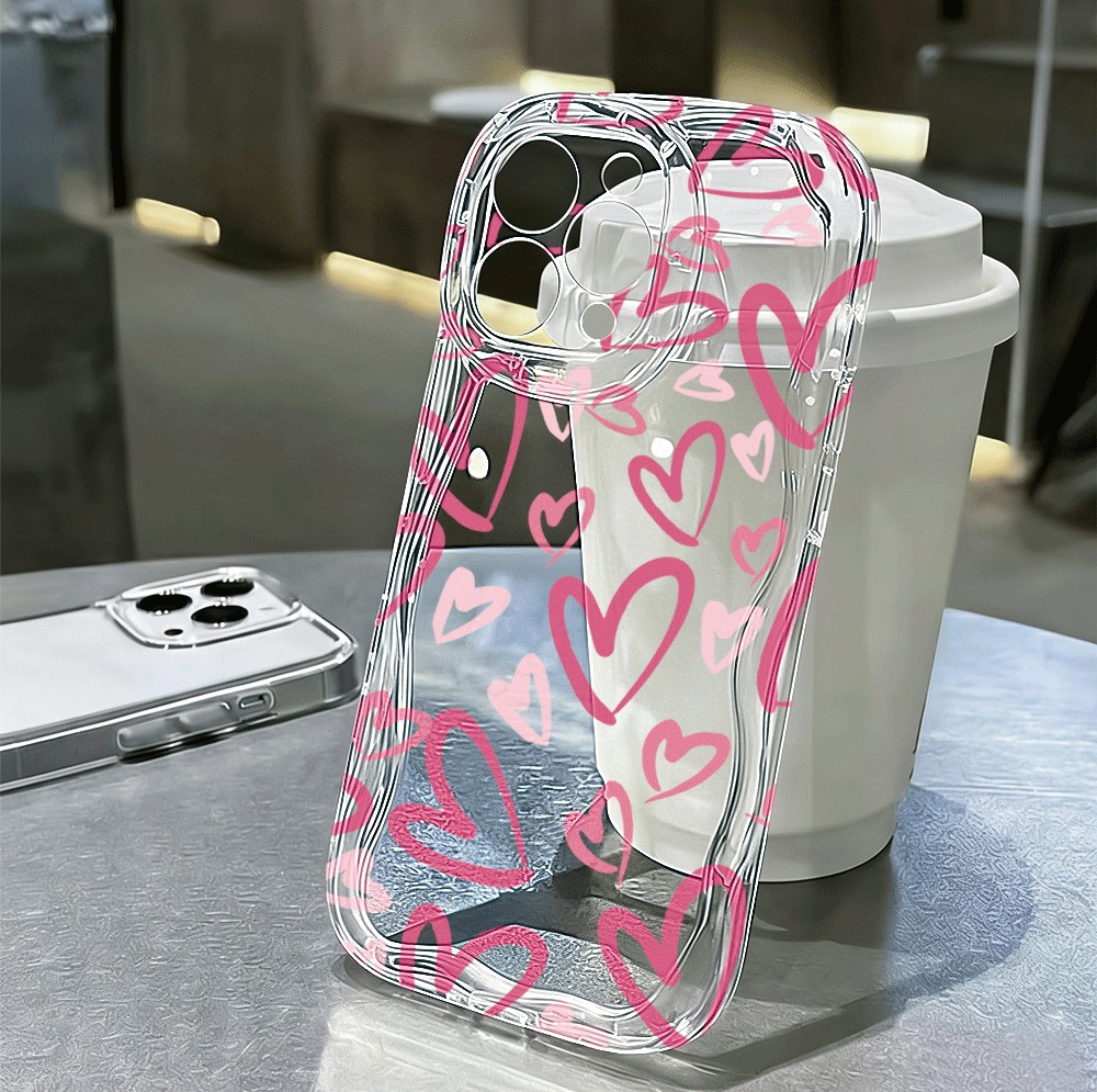 Capa Para Samsung A56 A36 A55 A54 A16 A15 A14 A05 A51 A52 A34 A35 A32 A13 A12 A04E Uma De Telefone Coberta Em Corações R