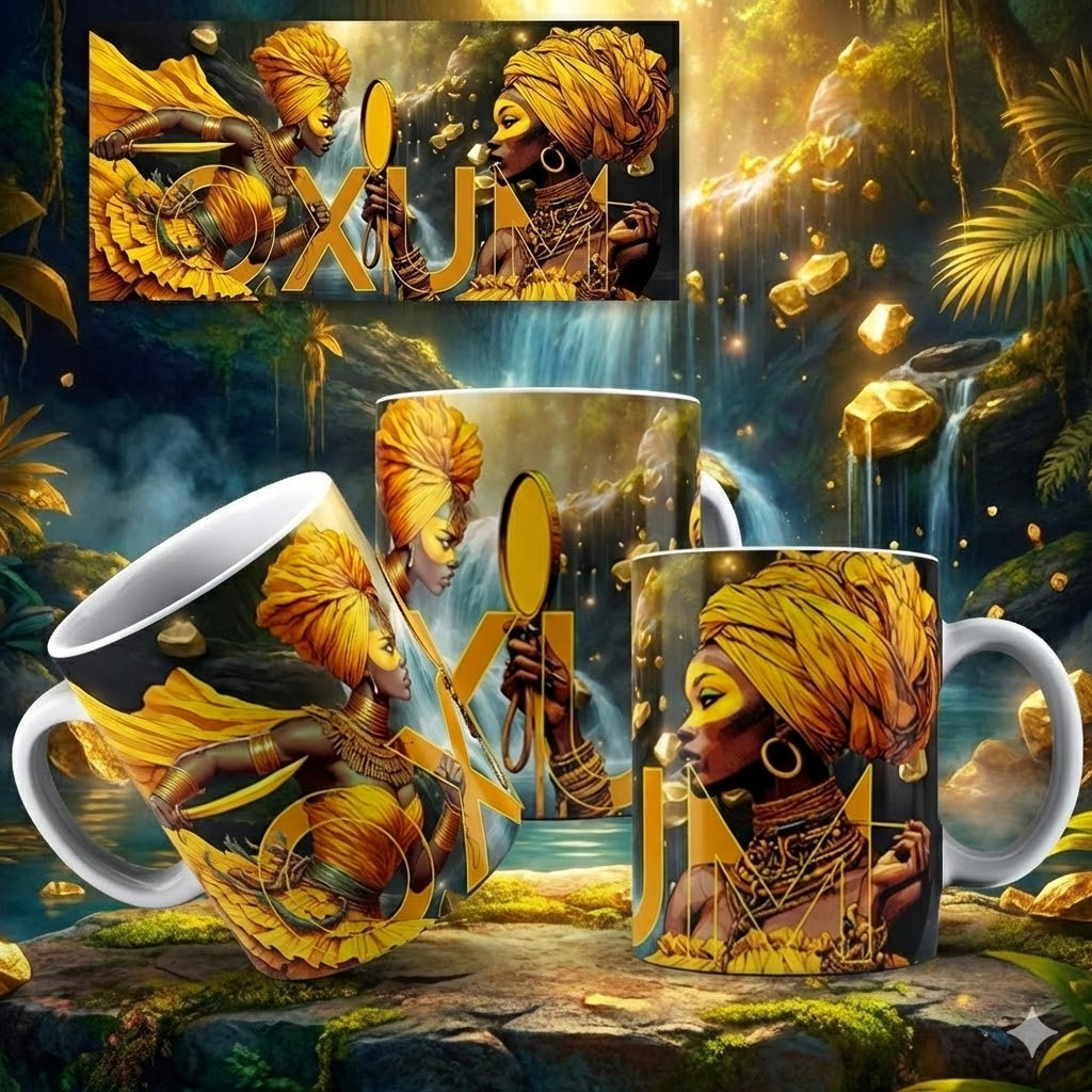 Caneca Orixás Reais Porcelana  - Umbanda Candomblé - Oxalá Oxum Iemanja Oxossi Xangô Iansã Oxumaré