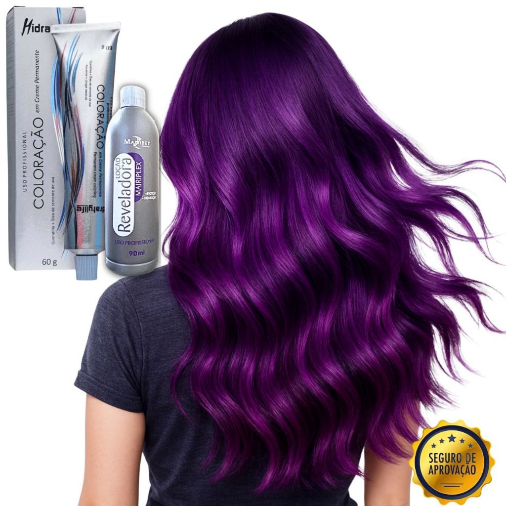 Tinta Roxa para Cabelo | Com Tintura 66.226 Violine e Ox 20 Vol 90ml |  Similar Igora