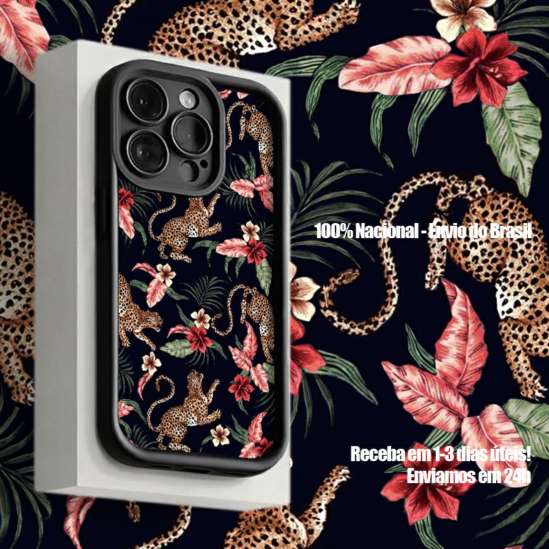 Capinha Para iPhone XR 11 12 13 14 15 16 17 PRO MAX 14 15 16 PLUS Silicone À Prova de Choque Tigres e leopardos em Oferta na Shopee