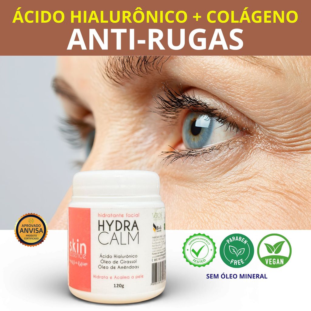 Creme Ácido Hialurônico Colágeno Anti-Rugas Anti-Flacidez Hidratação Profunda Pele Firme E Jovem