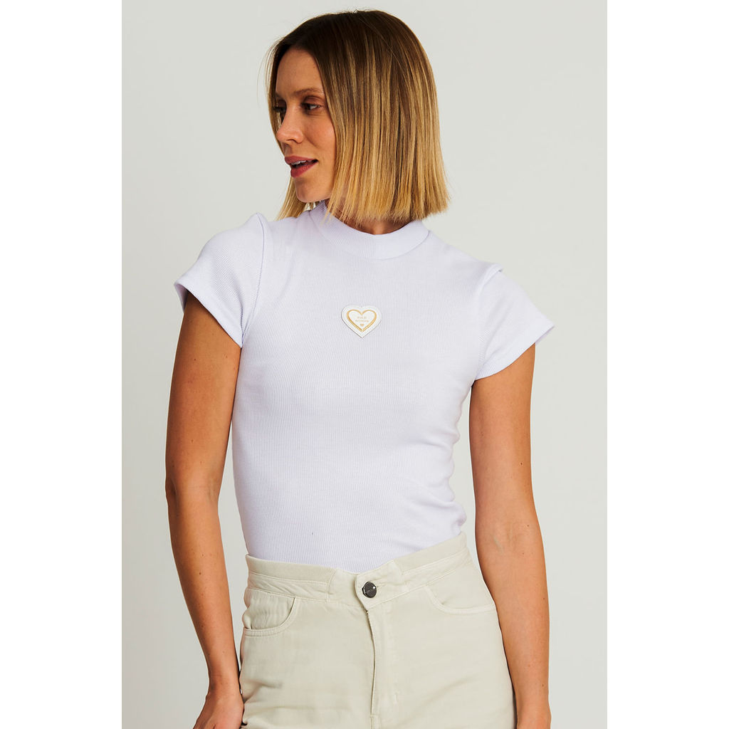 Blusa Feminina Gola Alta Polo Wear Branco em Oferta na Shopee
