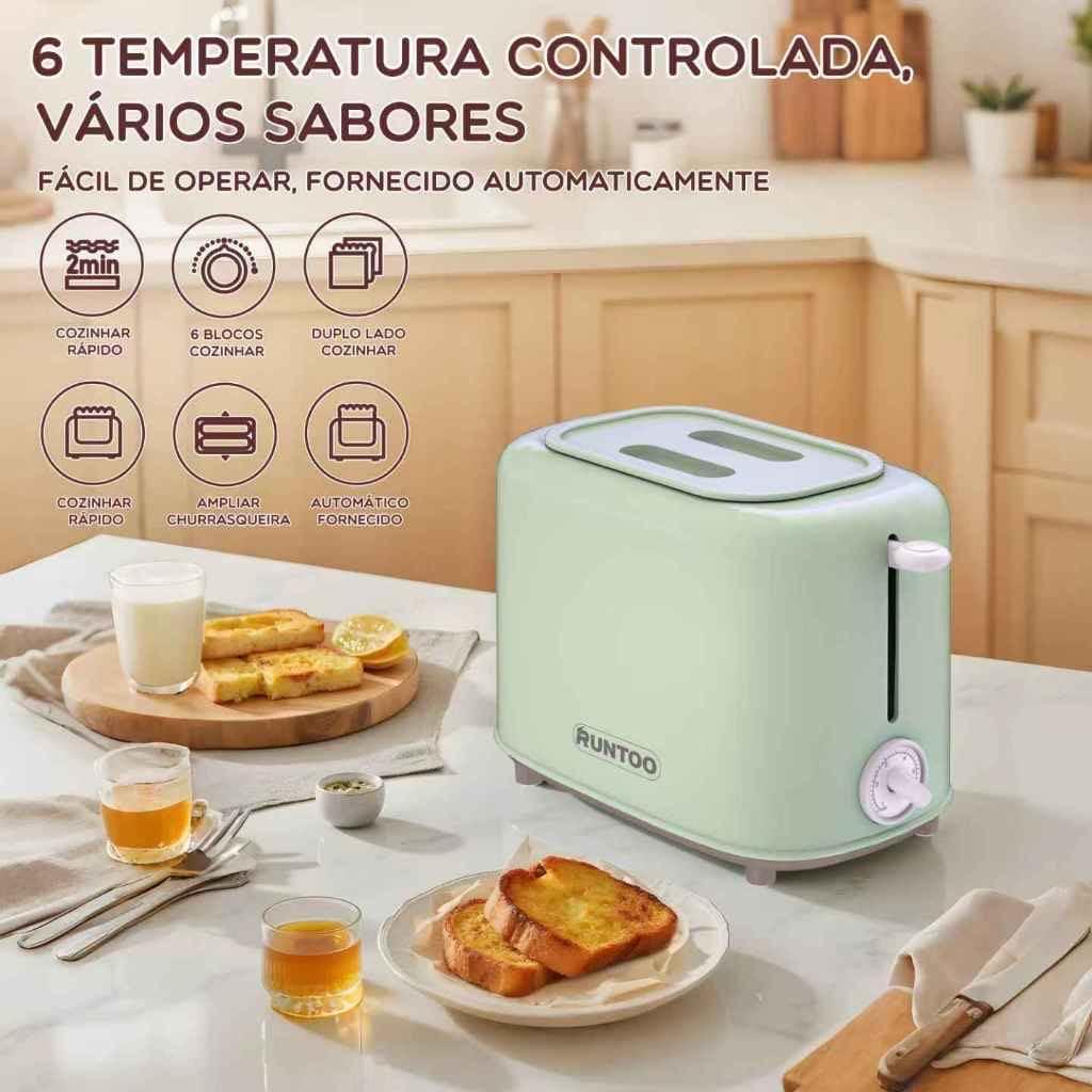 Torradeira Elétrica Compacta 6 Níveis de Torra Controle Mecânico 110/220V
