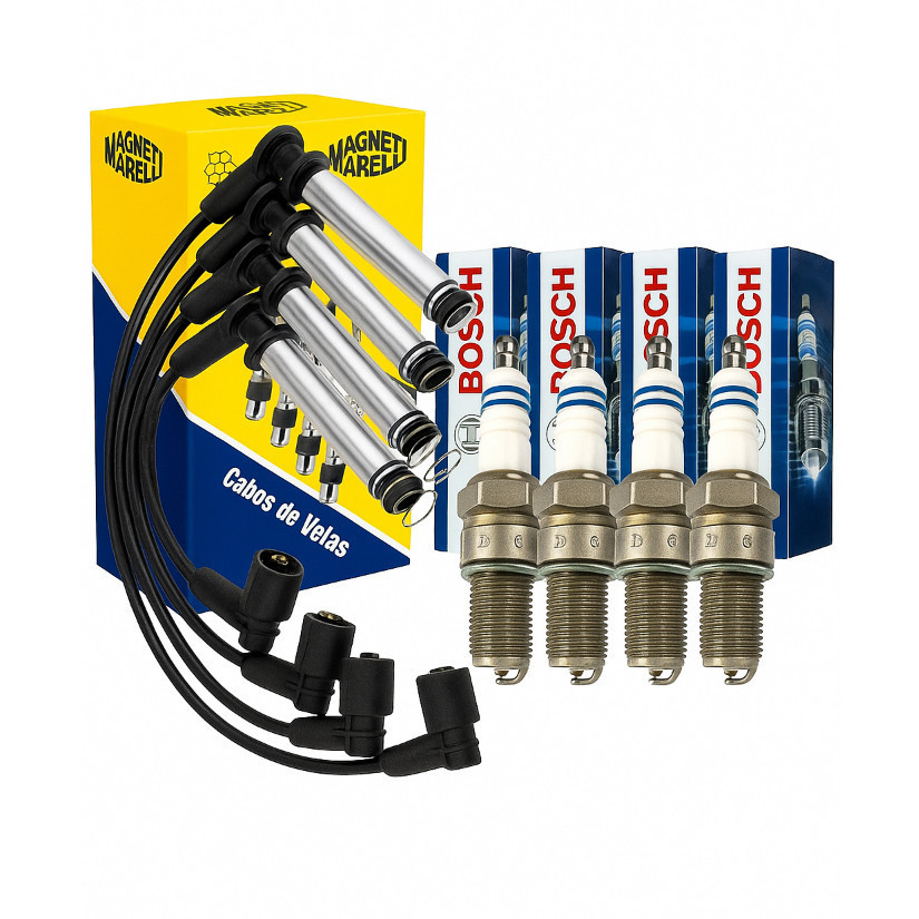 Cabos + Velas De Ignição Chevrolet Corsa Classic Celta Flex Original 7302+SP32