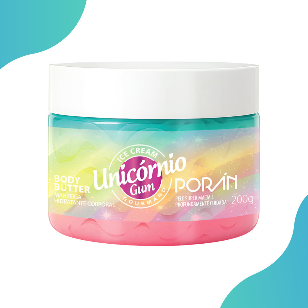 Manteiga Corporal Ice Cream Unicórnio Gum Chiclete 200g em Oferta na Shopee