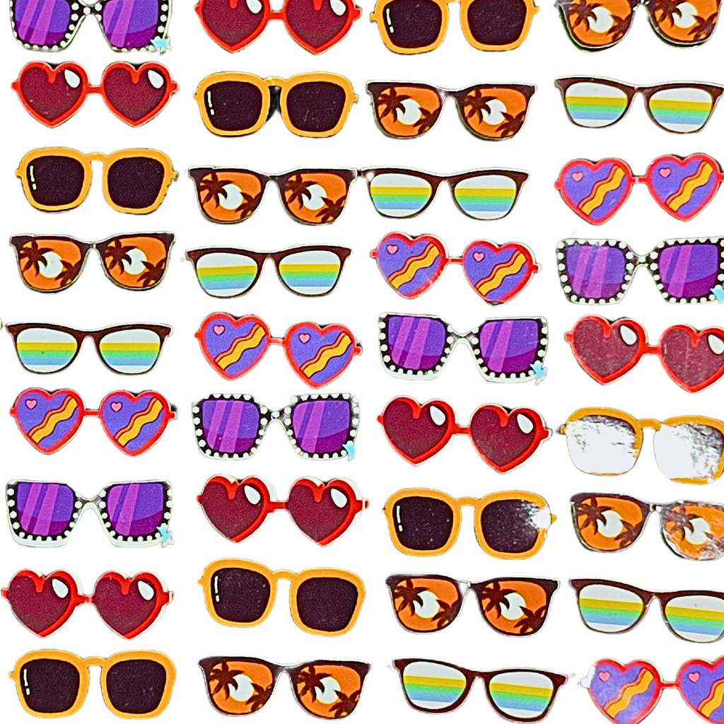 Kit 100 Óculos Adesivos para Cão em EVA Macio Banho e Tosa