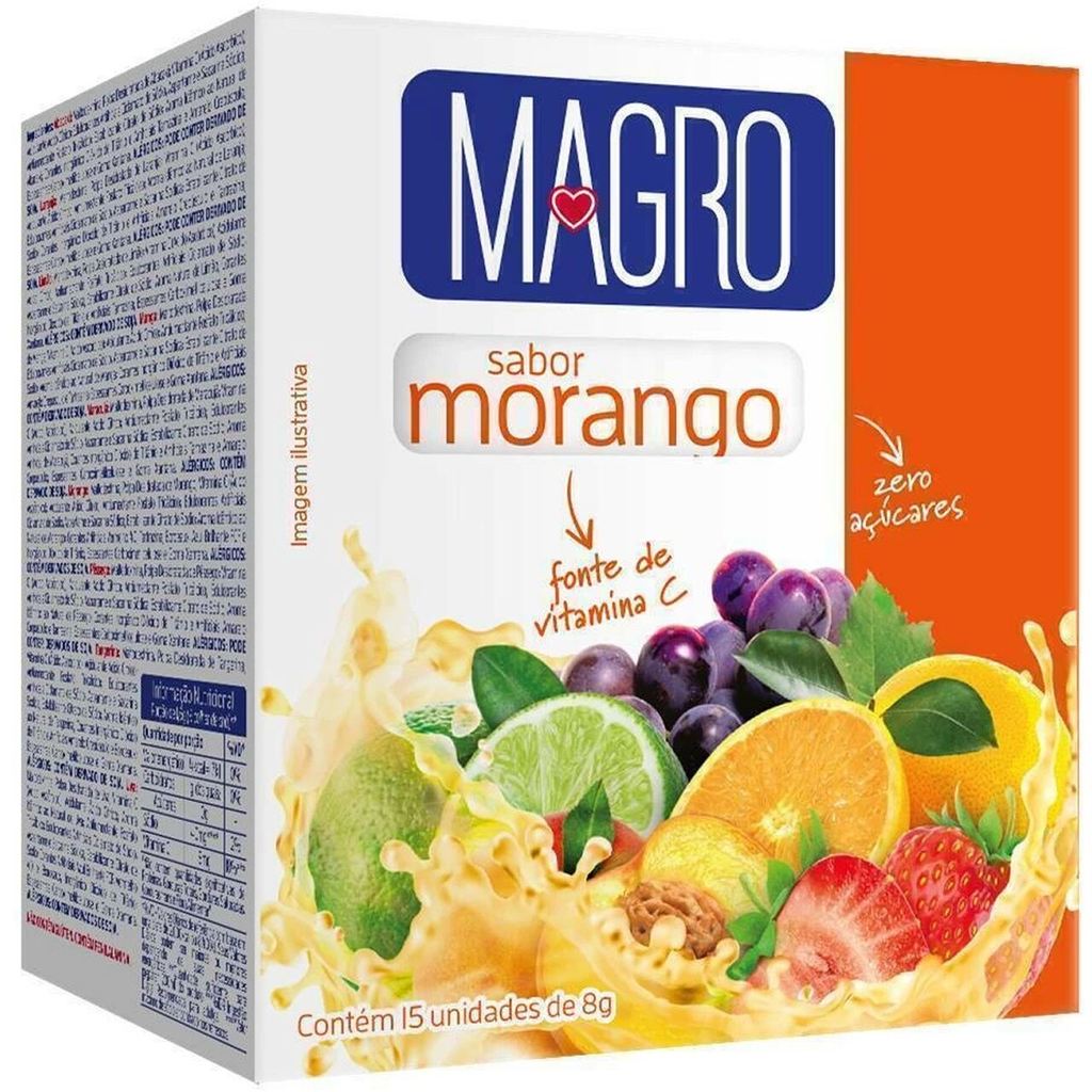 Kit com 15 Refresco Magro Sabor Morango Zero Açúcares 8G em Oferta na Shopee